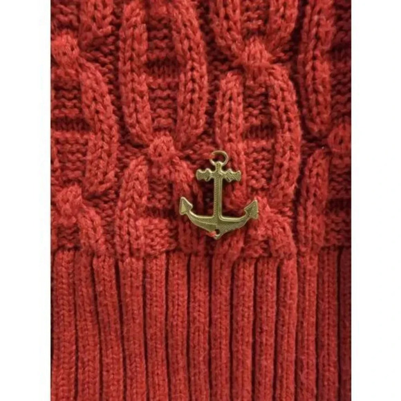 Nautica Red Womens Cable Knit Pullover Sweater- Size Small- No flaws. No defects - Picture 3 of 12